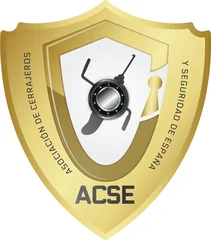 Sello de ACSE, Asociación de Cerrajeros y Seguridad de España, de la que somos agremiados